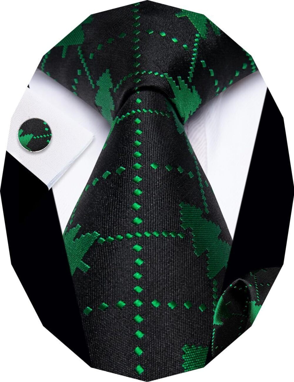 3649 Christmas Ties Funny Necktie Holiday Green Xmas Tree Ties Festival